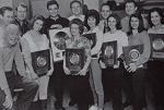 Receiving a gold record for singing on Johnny Cash's 